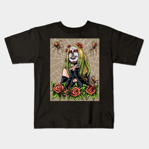 Sugar Skull Kids T-Shirt by funny_fuse